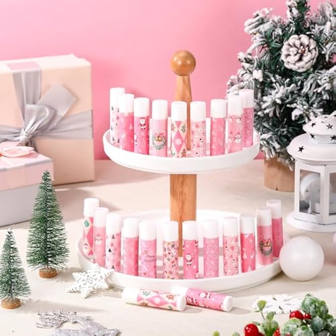 Maxcheck 48 PCS CHRISTMAS LIP BALM BULK MINI CANDY CANE LIP BALM MOISTURIZING GIFT CHRISTMAS STOCKING STUFFERS FOR XMAS PARTY GIFTS COWORKER STAFF EMPLOYEE APPRECIATION GIFTS(SWEET XMAS) - Image 3